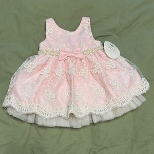 American Princess Blush Lace Dress with Embroidery